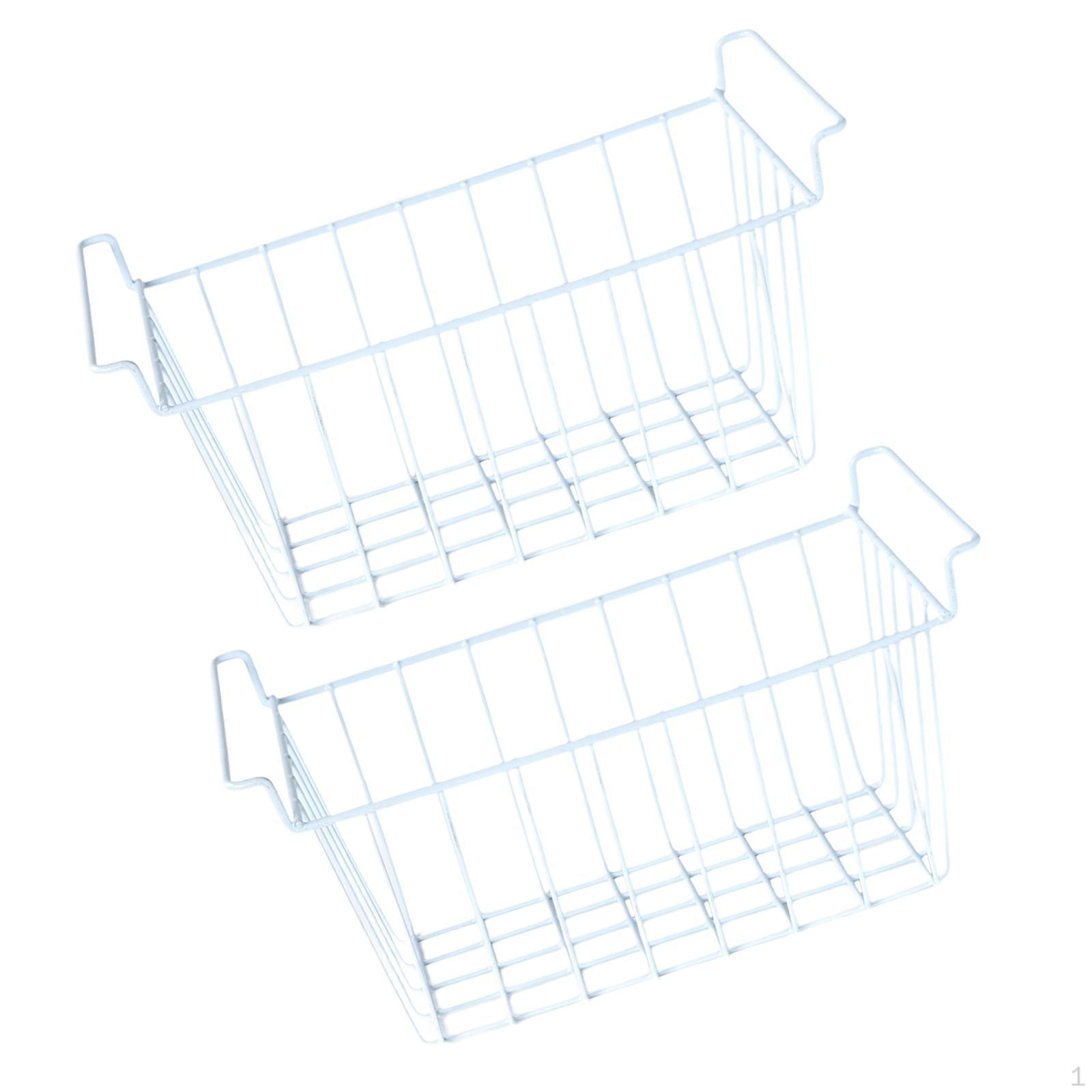 

2 кошика для зберігання в морозильній камері. Кошик для комори. Великий дріт для холодильника 39cmx24.5cmx20cm