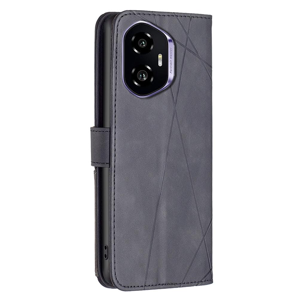 BINFEN COLOR For Honor 300 Phone Cases Wallet Stand Geometry Imprinted Leather Cover