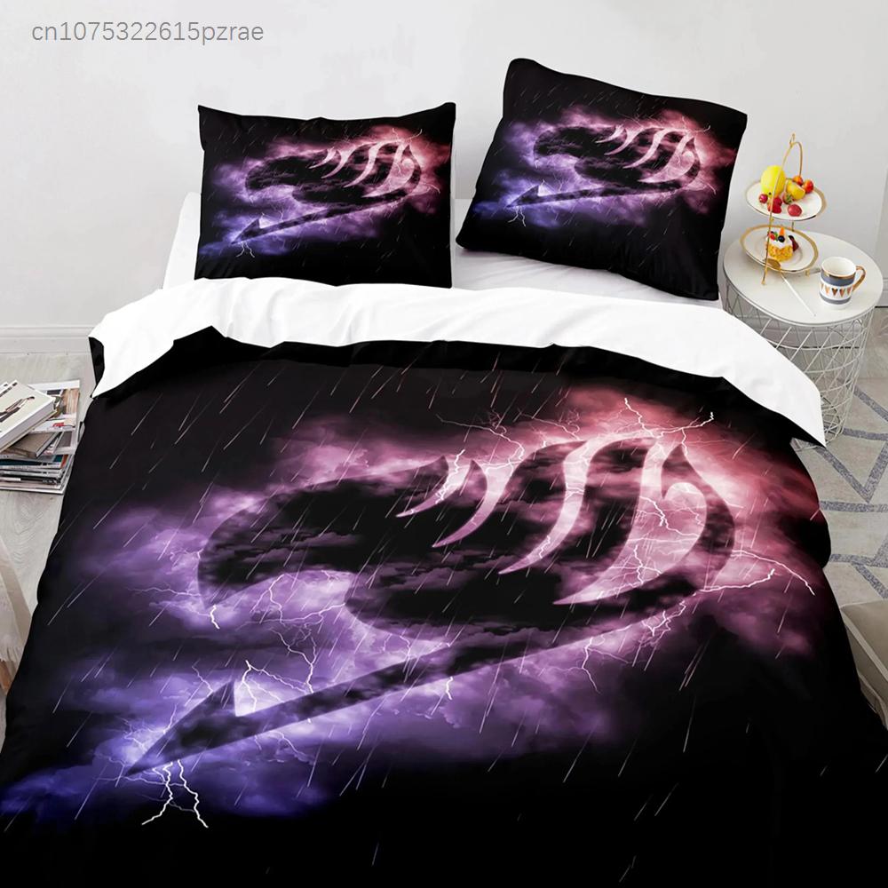 3D Print Fairy Tail Anime Natsu Bedding Set Duvet Cover Bed Set Quilt Cover Pillowcase Comforter King Queen Size Boys Adult