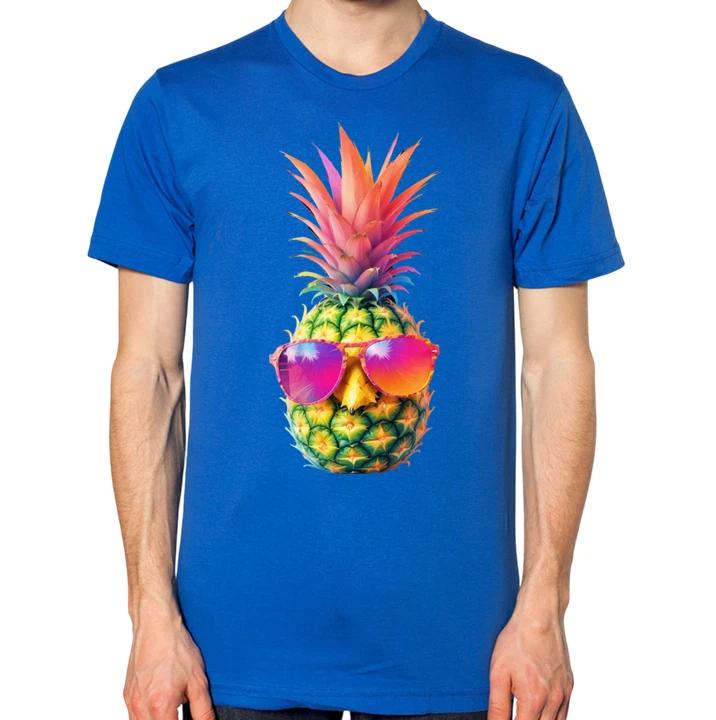 Colourful Pineapple T-Shirt Men Women Unisex Holiday Hipster Cool Swag Urban Top XS