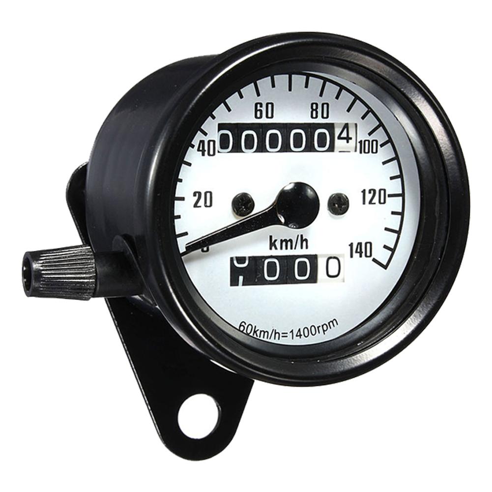 

Stainless Steel Motorcycle Speedometer Featuring Dual Odometer and Bright LED Back Light for Off Road and Street Use white face