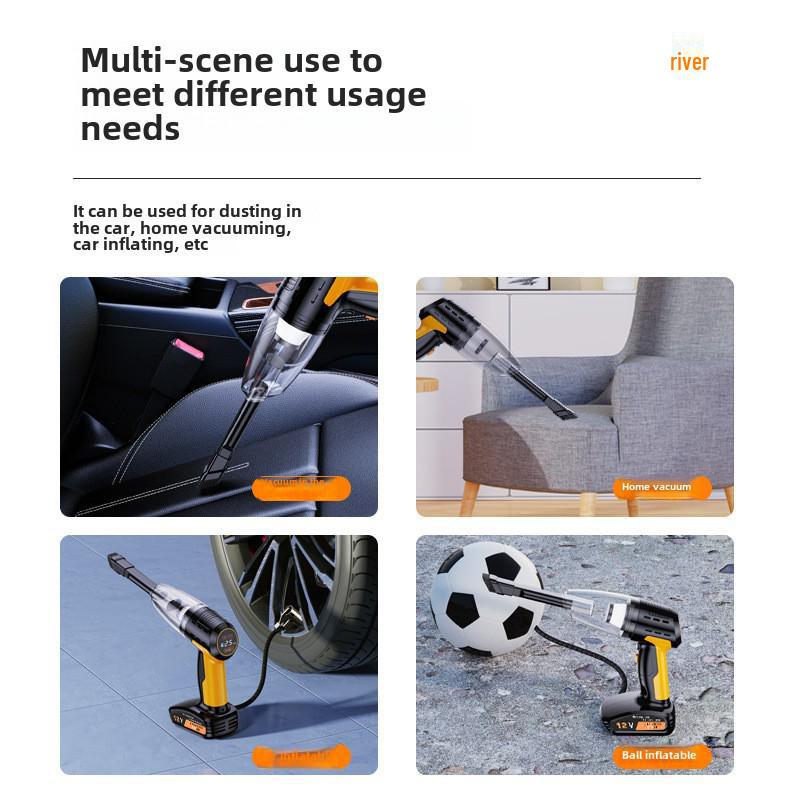 High-Power Dual-Purpose Car Air and Vacuum Pump
