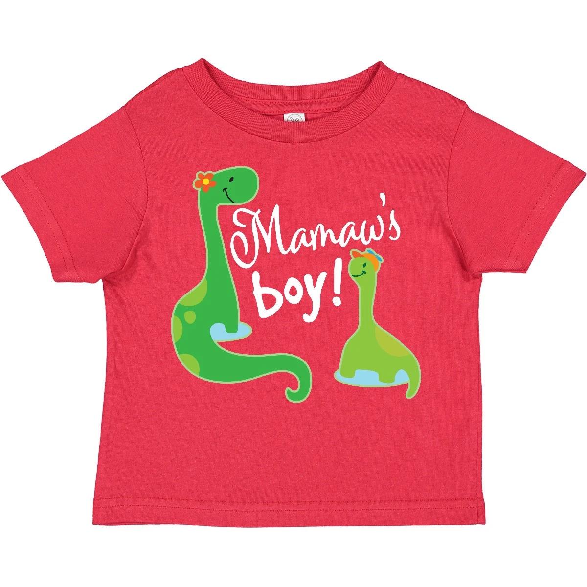 Inktastic Mamaws Boy Grandson Gift Dinosaur Toddler kids boys T-Shirt Mamaw Boys Grandkids 100