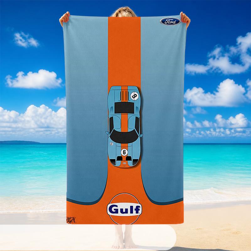 Quick Dry Beach Towel Gulf Pattern, Lightweight Absorbent Towel for Pool Beach Vacation Use