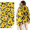 Ins Wind Microfiber Sunflower Beach Towel Quick Drying Bath Towel Double-Sided Velvet Beach Bath
