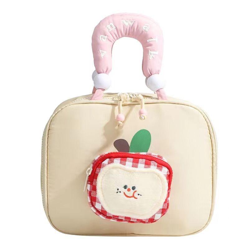 

Cosmetic Bag Women Large Capacity Handheld Toiletry Bag Layered Travel Storage Bag Easy To Carry Multi-functional Street Trend лимонно-жовтий колір