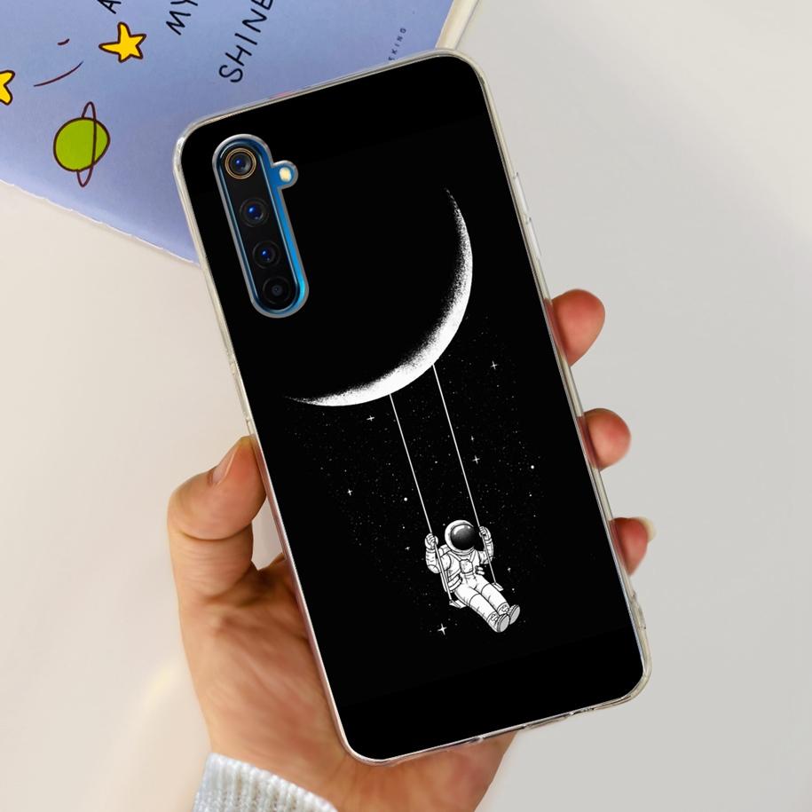 

For Cover Realme 6 Phone Case Lovely Astronaut Flower Soft Silicone Clear TPU Back Cover For Realme 6 Pro 6S 6i Shockproof Funda Realme 6 6s