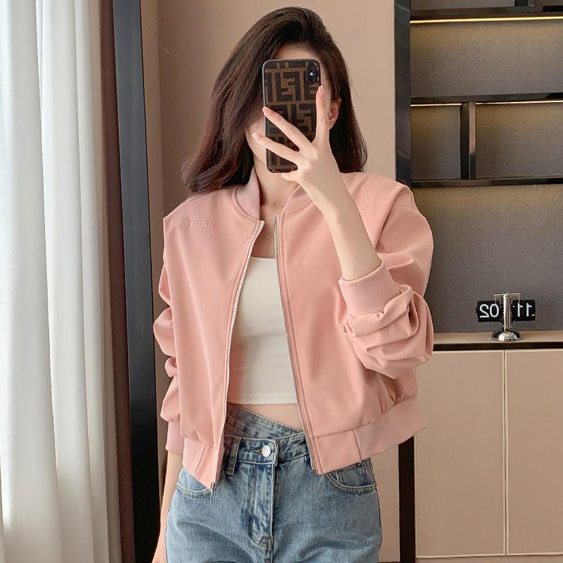 Jacket Women's Autumn and Winter Embroidered Baseball Uniform Versatile Design Small Casual Sports Velvet Short Jacket Top