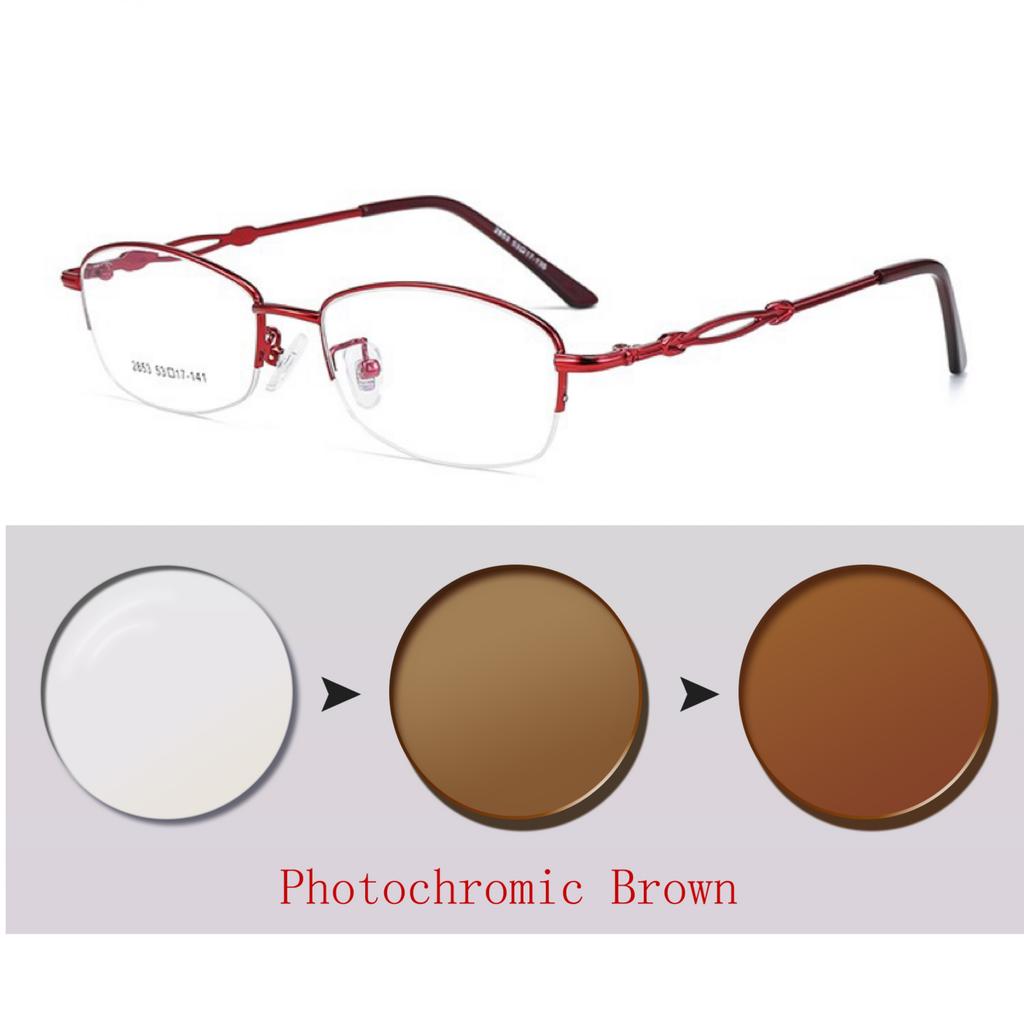 Photochromic Lens Eye Glasses Men's Women's Myopia Prescription Lenses Eyeglasses Finished Glasses Students Short Sight Eyewear 0 -0.5 -1 -1.25 -1.5