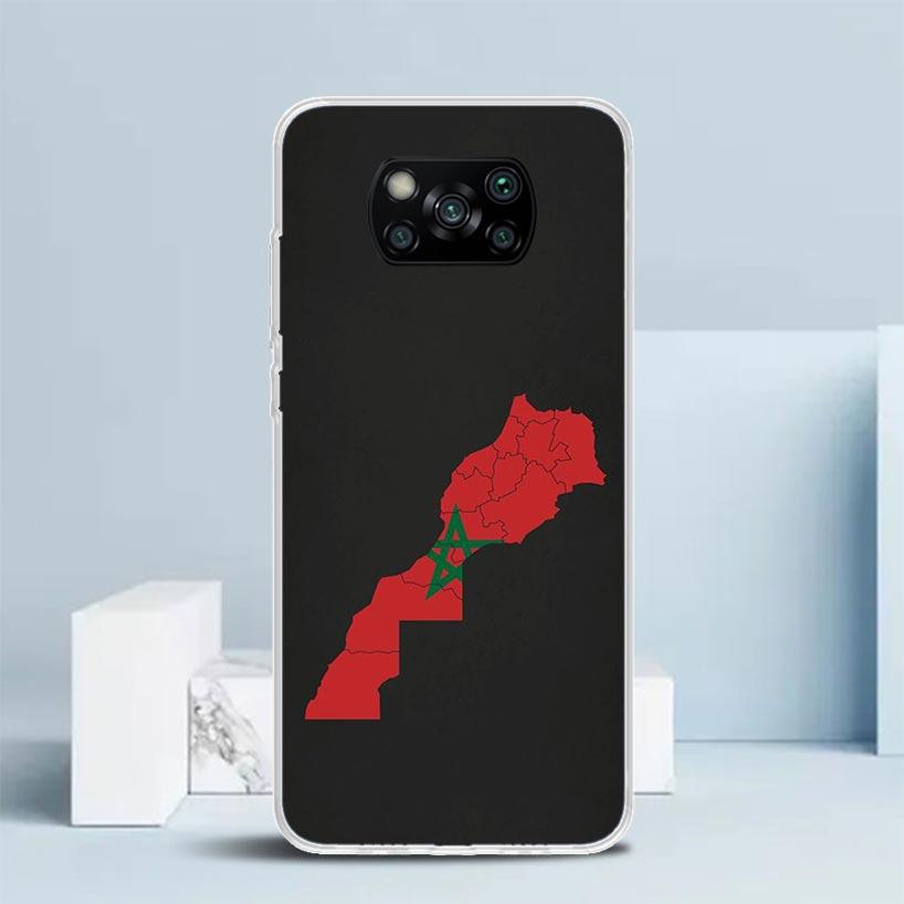 Morocco Flag Phone Case For Xiaomi Poco F7 Ultra X5 X6 X7 Pro M7 Redmi 15C 15 13C 13 12C 12 10C 10 10A 9 9C 9A 9T Cover Poco X7