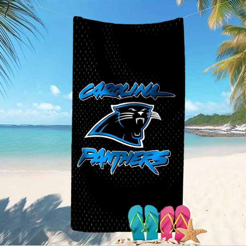 Beach Towel with Carolina Panthers Pattern - Soft,absorbent,machine Washable Lightweight&Modern,swimming,Travel Essentials