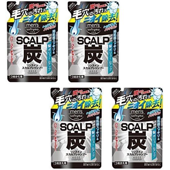 

KOSE Men s Softymo Rinse-in Scalp Shampoo (Charcoal) Refill 400mL [x4]