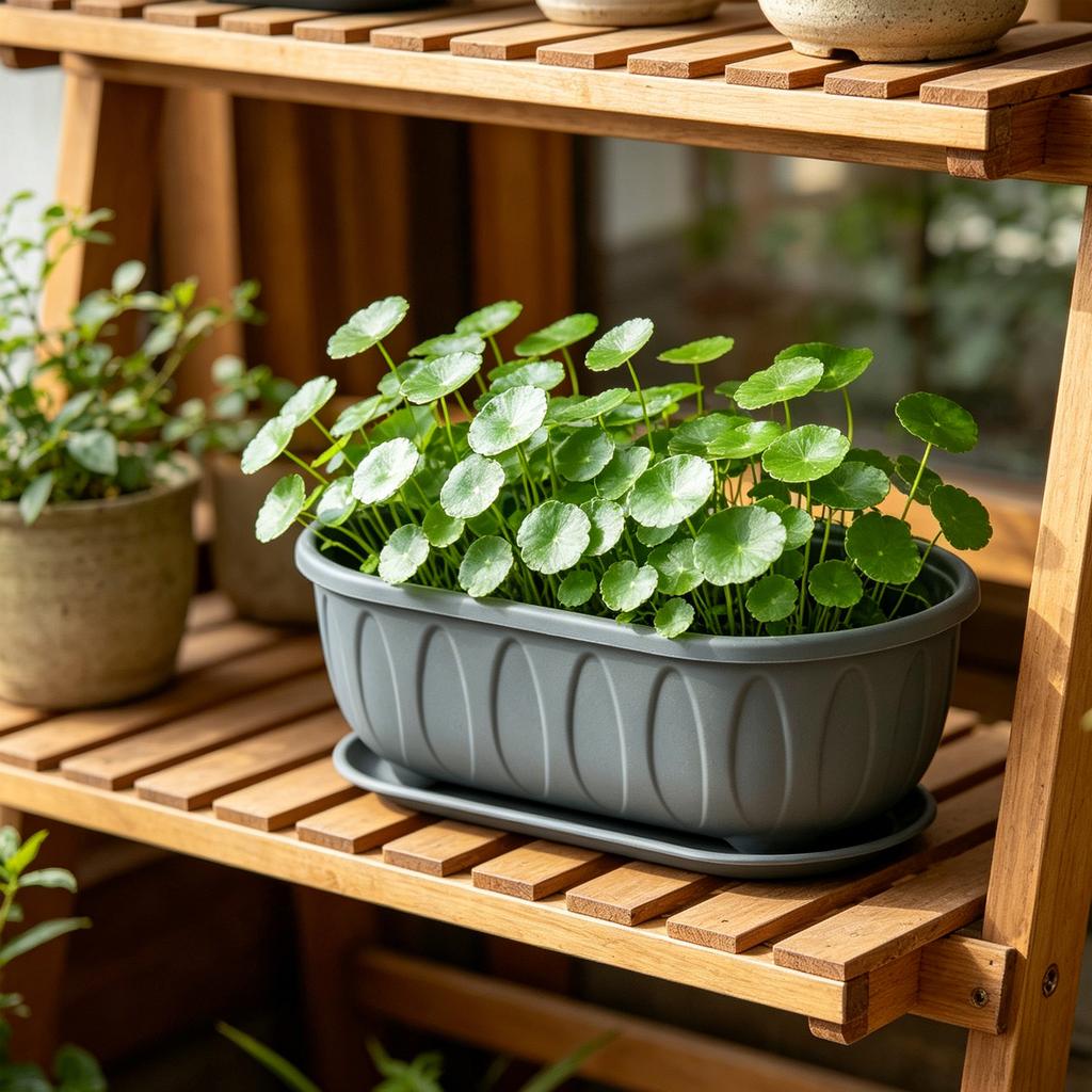 Rectangular Plastic Planter with Drainage Tray Durable Lightweight Garden Flower Pot Container Suitable for Indoor and Outdoor Use