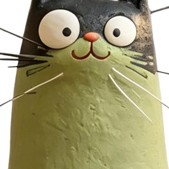 Figurine de Chat Fantaisiste Faite à la Main Mignonne Petite Sculpture de Chat en Résine pour Bureau Étagère Table de Chevet Décoration de Maison Cadeaux pour Amoureux des Chats