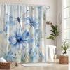 1Pc Blue Dragonfly Shower Curtain - Polyester Fabric, Machine Washable, Suitable For Bathroom Hotel Decoration