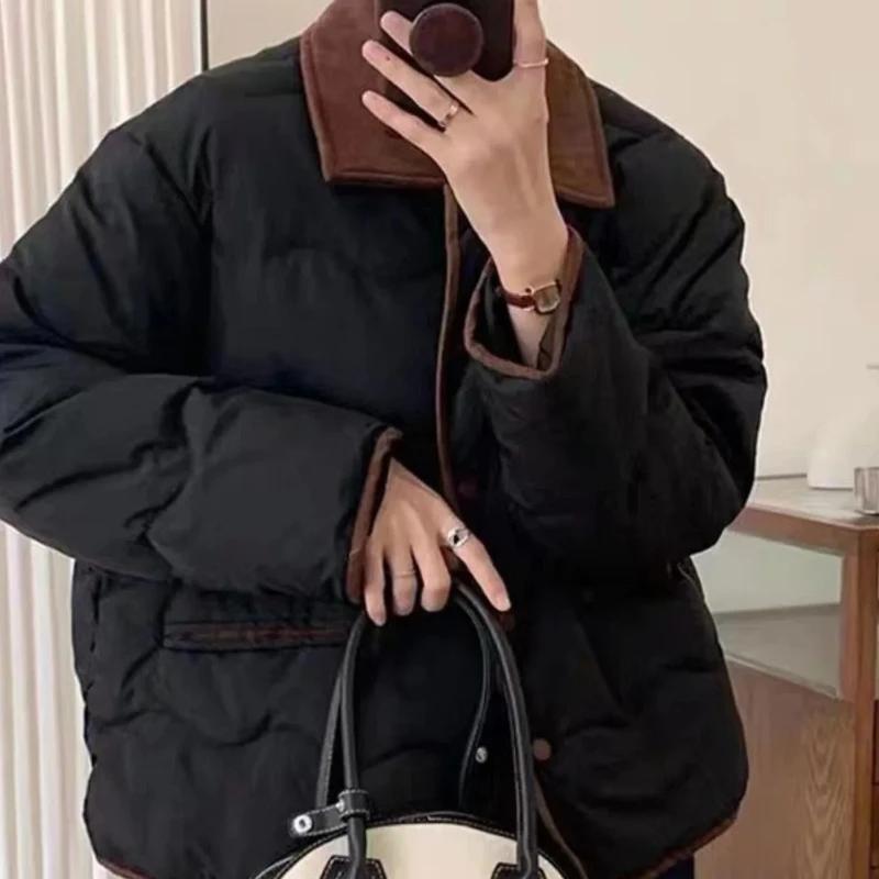 Lady Parka Corduroy Women's Quilted Coat Padded Short Cotton Jacket Warm Winter on Sale Korean Style Clothing New in Outerwears