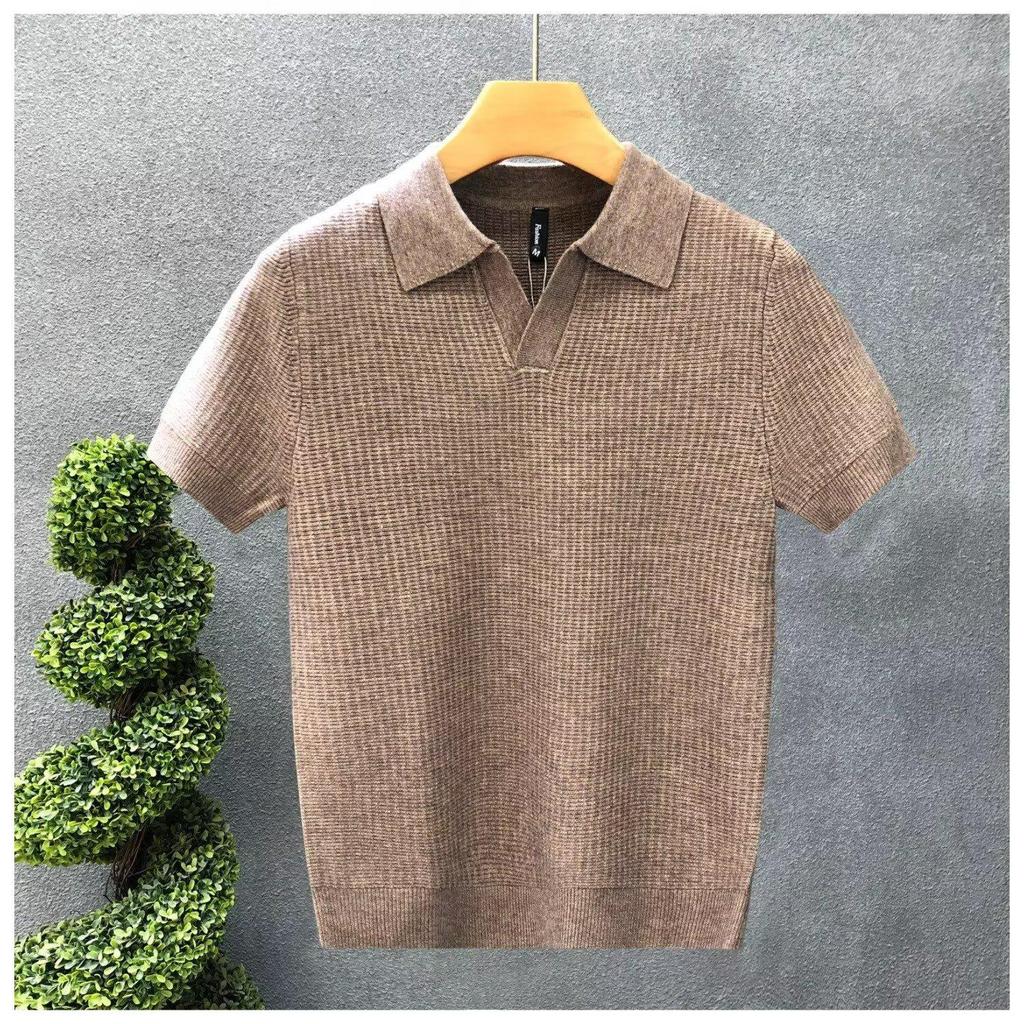 2026 Hochwertiger atmungsaktiver Herren-Polo-Strickpullover - Stilvolles, vielseitiges Kragen-T-Shirt