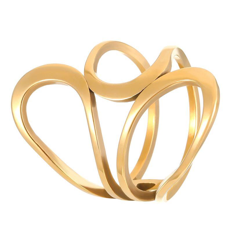 Bohemian Oil Drip Gradient Vintage Layered Titanium Steel Ring European and American Ins Style Geometric Open Stainless Steel Ring