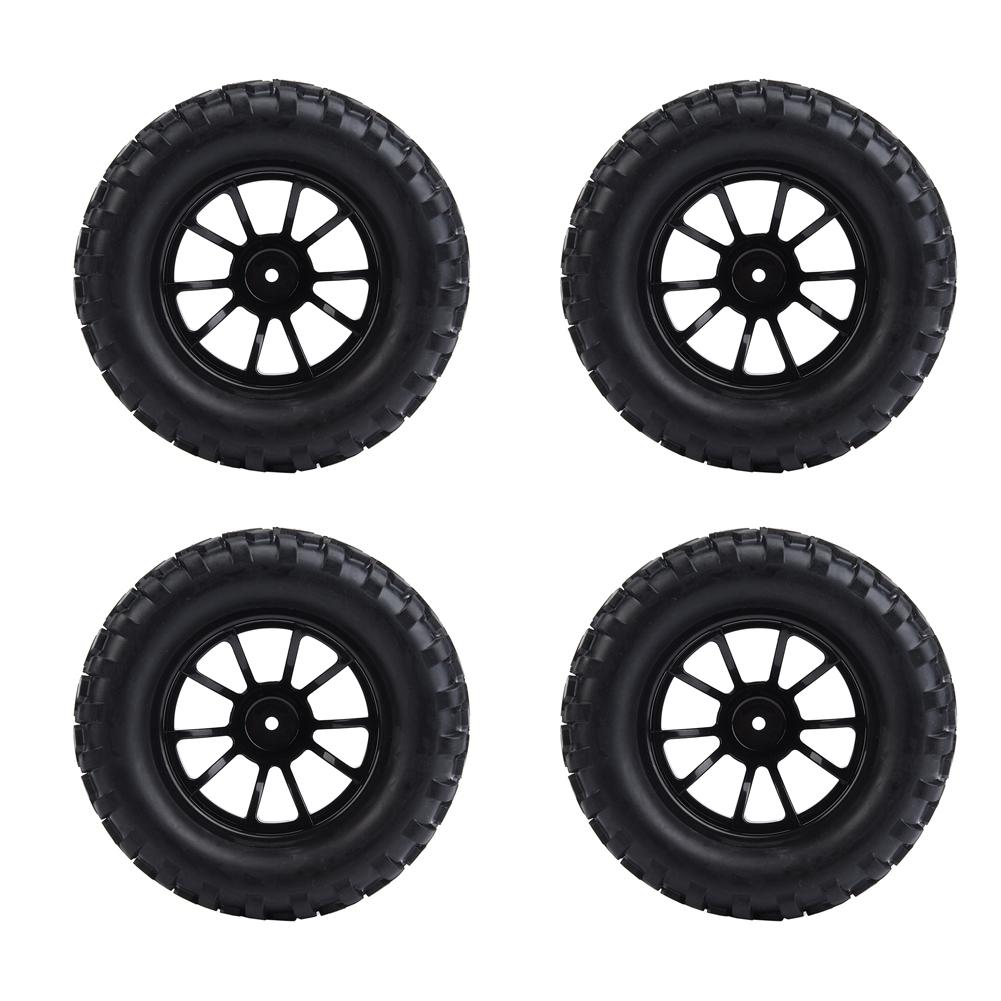 4pc Set 1:10 RC Wheel Tire Rubber Tires for Hsp Redcat Exceed Truck Off Road Car (10 Holes)