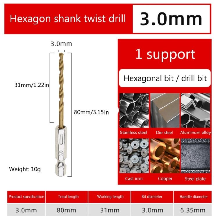 Hexagonal Handle Twist Drill Bit with M35 High Speed Steel Corrosion Resistant