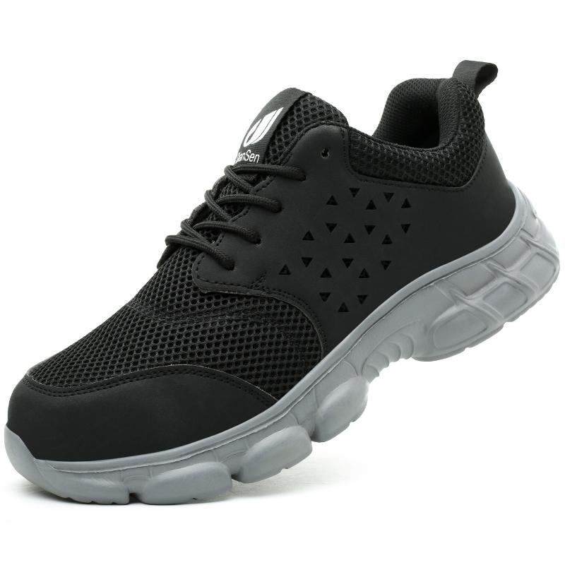 Light Breathable Sneaker Safety Shoes Men For Work Puncture-Proof Protective Male Outside Construction Steel Toe Footwear