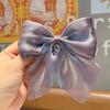 Celebrity Pearl Satin Bow Hair Clip - Black/Red Duckbill Headwear