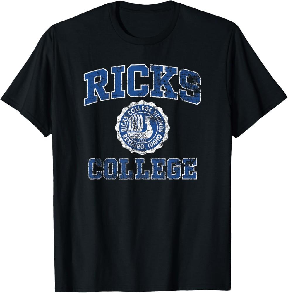 

Ricks College Seal Distressed T-Shirt Small Black Unisex T-Shirt XXXXL