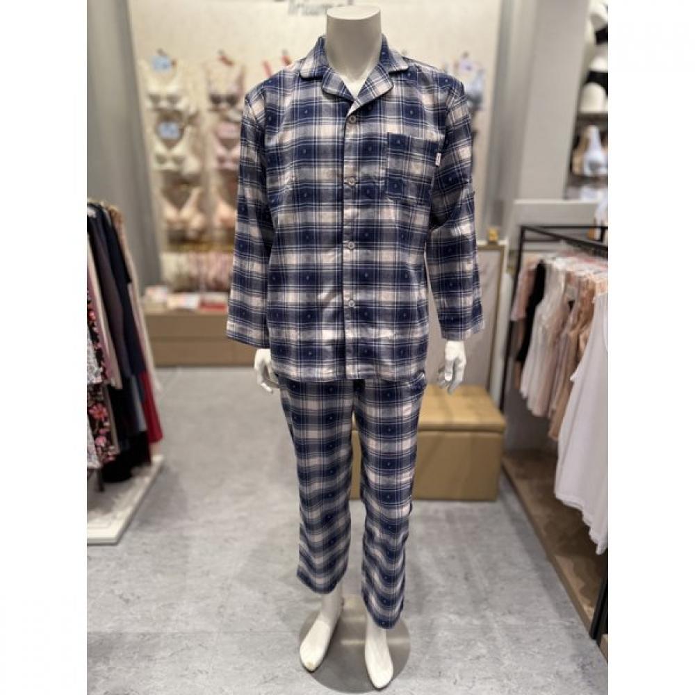 

Triumph 100 Cotton Navy Check Men S Pajama Tempj712ny 105