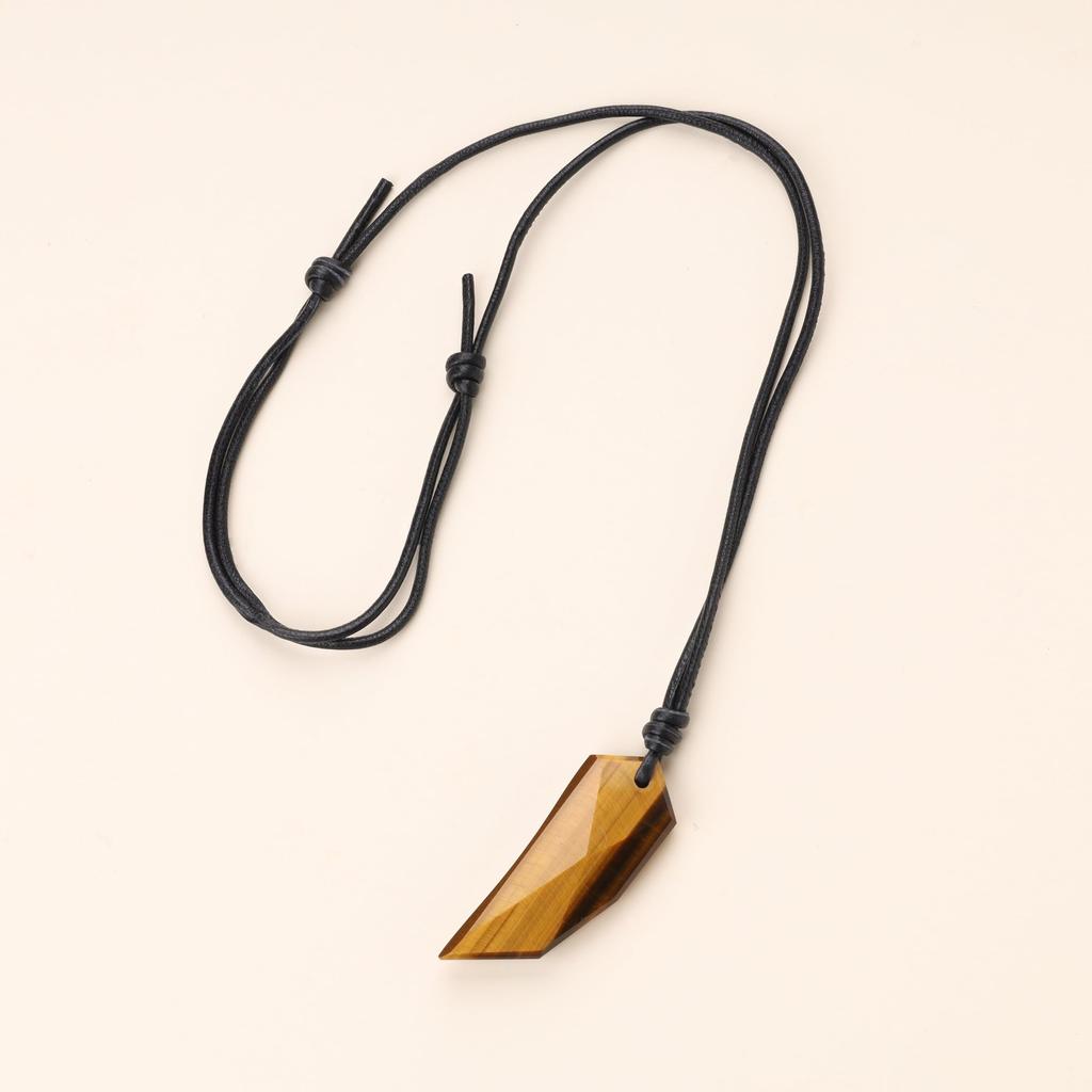 COAI Tiger Eye Wolf Fang Money Luck Business Luck Amulet Necklace for Men [Coai]