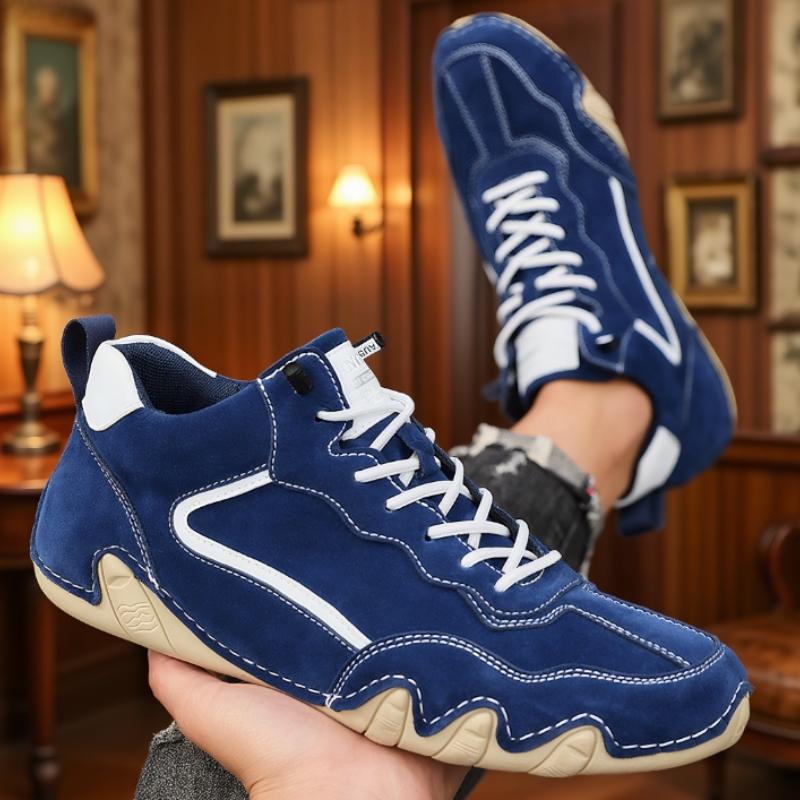 

Casual Men s Low Top Shoes Comfortable Breathable Non Slip British Retro Luxury Bare Boots High-quality Bottomed Mosinka Shoes 39