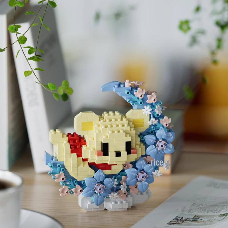 Hibiskusblüten-Bausteine – kompatibel mit Lego, lustiges Zusammenbauspielzeug für Kinder, ideal für den Valentinstag