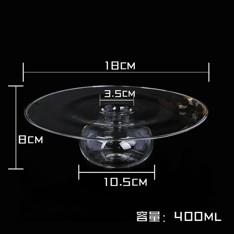 Dry Ice Glass Tableware Artistic Conception Bowl Molecular Cuisine Food Hotel Large Sashimi Ice Tray Personalized UFO Cap Plate