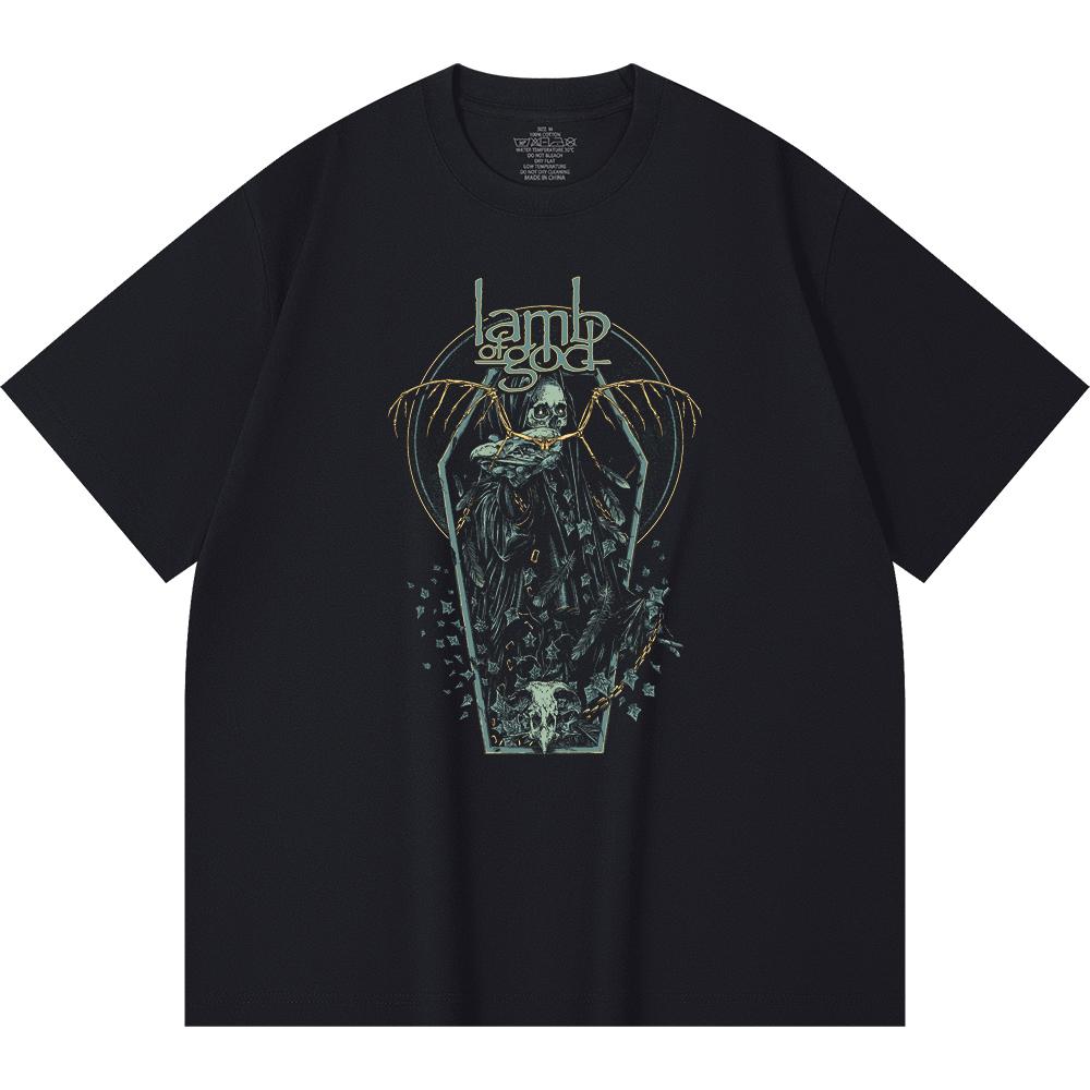 230 Gsm 100% Cotton Heavy Metal T-Shirt Rock Band Popular Music Print Unisex Heavy Cotton T Shirt