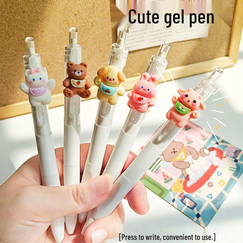 

Newcomer Special: Set of 3 Cartoon Push-Type Cute Black Pens with Free Shipping