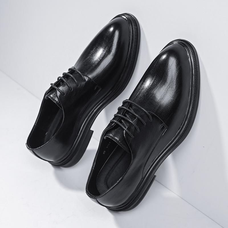 

Модные деловые повседневные официальные кожаные туфли в британском стиле повседневные кожаные мужские свадебные джентльменские универсальные одинарные туфли для свадебной вечеринки 45 чёрный
