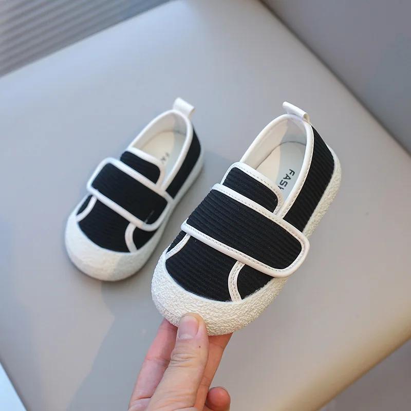 Stripe Cloth Vamp Baby Shoes for Everyday Slip On Shallow Children Shoes Girls Boys Sneakers Skin-friendly Kids Shoes H09101
