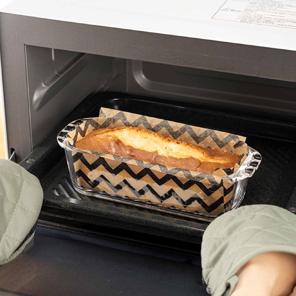 HARIO Heat-Resistant Glass Pound Cake Pan, 850ml, BUONO Kitchen Gratin Dish, Made in Japan, HPND-85-BK