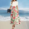 Women's Summer Dress Loose Beach Vacation Casual Deep V Neck Vest Dress Elegant Shirt Dress