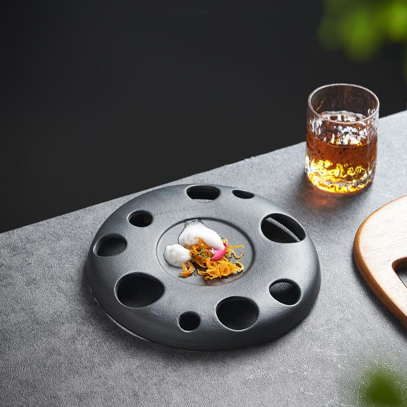 BRMeteorite Style Ceramic Plate French Restaurant Main Dish Cuisine Tableware Dessert Steak Plate Creative Home Kitchen TablewareEY