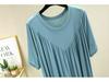 Summer Plus Size Modal V-Neck Pleated Dress - Casual Loose Short Sleeve Sleepwear