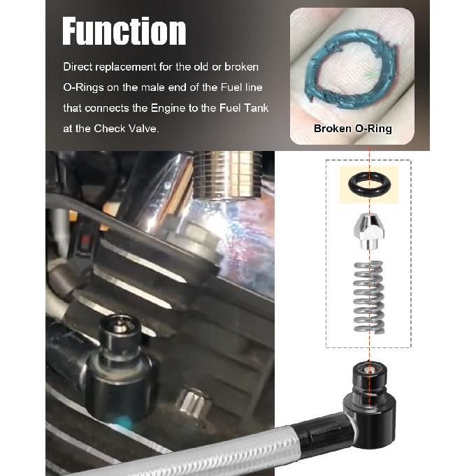Universal Fuel Line Coupler O-Ring Fits for Fuel Injected Harley-Davidson Replace OEM MC600,188474,0706-0293,MC600-5