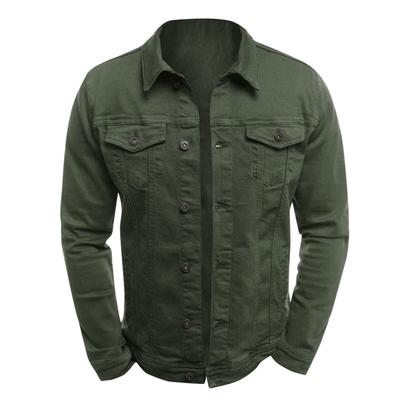 Veste en jean décontractée, couleur unie, col à revers, Cardigan à boutons, veste Cargo pour hommes