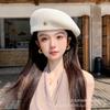 Beret women's summer simple small standard casual thin breathable painter hat trendy round face showing small face out of the street bud hat