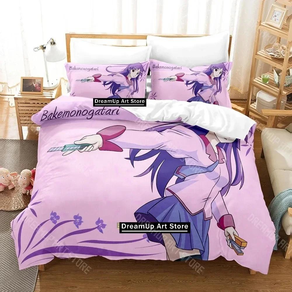 3D Print Bakemonogatari Bedding Set Single Twin Full Queen King Size Bed Set Adult Kid Bedroom Duvetcover Sets Anime Bed Sheet