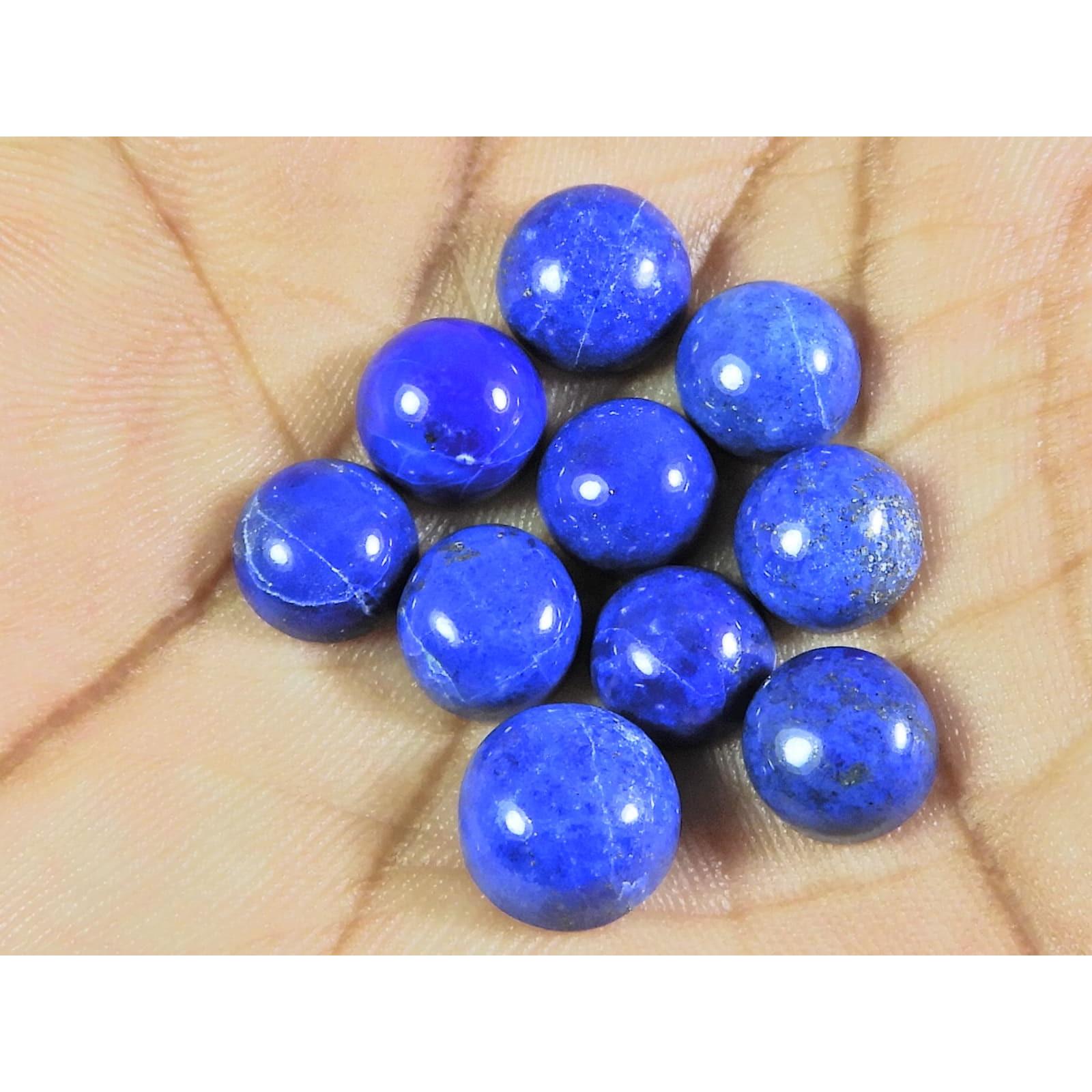 

8 мм Натуральный Лазурит Круглый Кабошон Свободный Драгоценный Камень Лот 10 шт 29 Карат. А-490