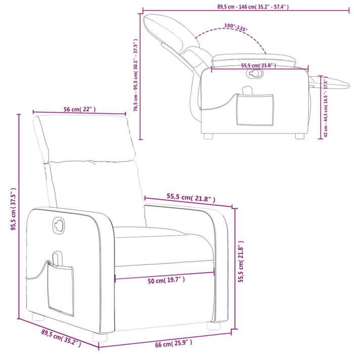 VidaXL Reclining Massage Armchair, Chair with Footrest, Seat with Backrest and Armrests Living Room, Modern, 374181