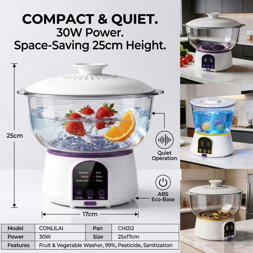 4000MAH Fruit Purifier 2.5L/3.8L Vegetable Washing Machine Food Purifier Machine Food Safety