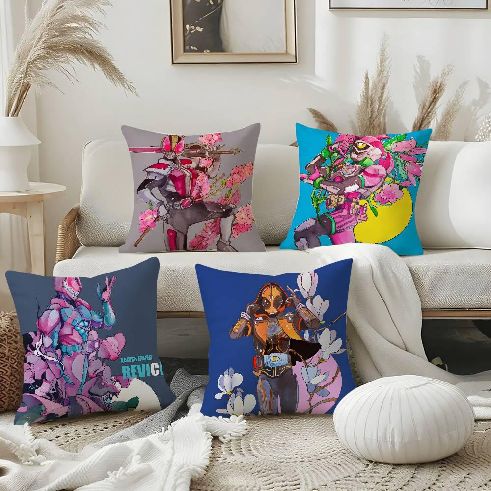 Hot-blooded Anime K-Kamen RiderS Pillow Case Soft Plush Fabric Double Sided Print Decorative Home Living Room Gift Cushion Cover