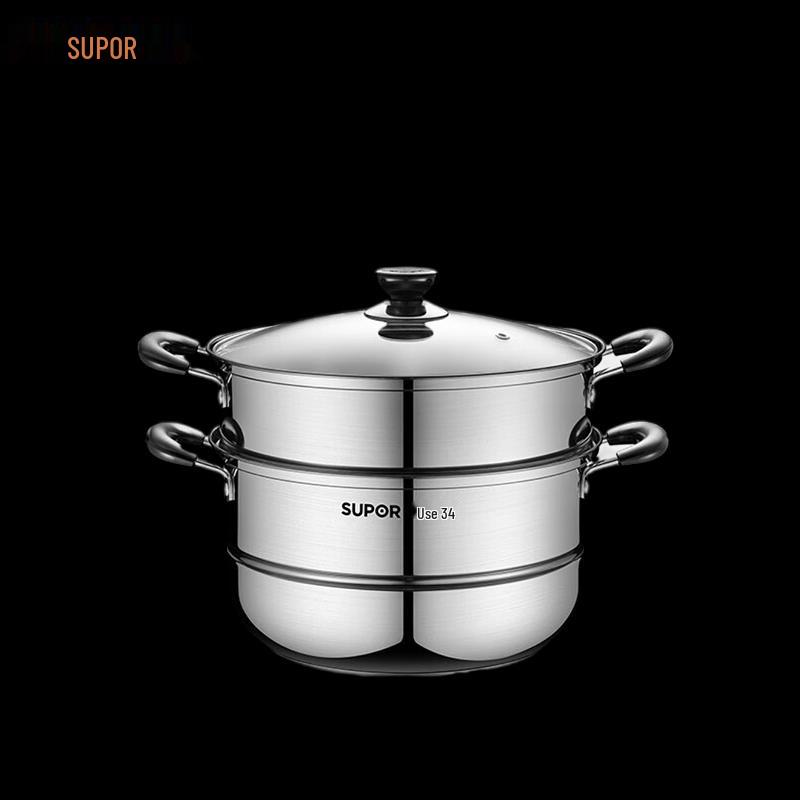 SUPOR Good Helper 304 Stainless Steel 28cm Double-Layer Steamer Pot