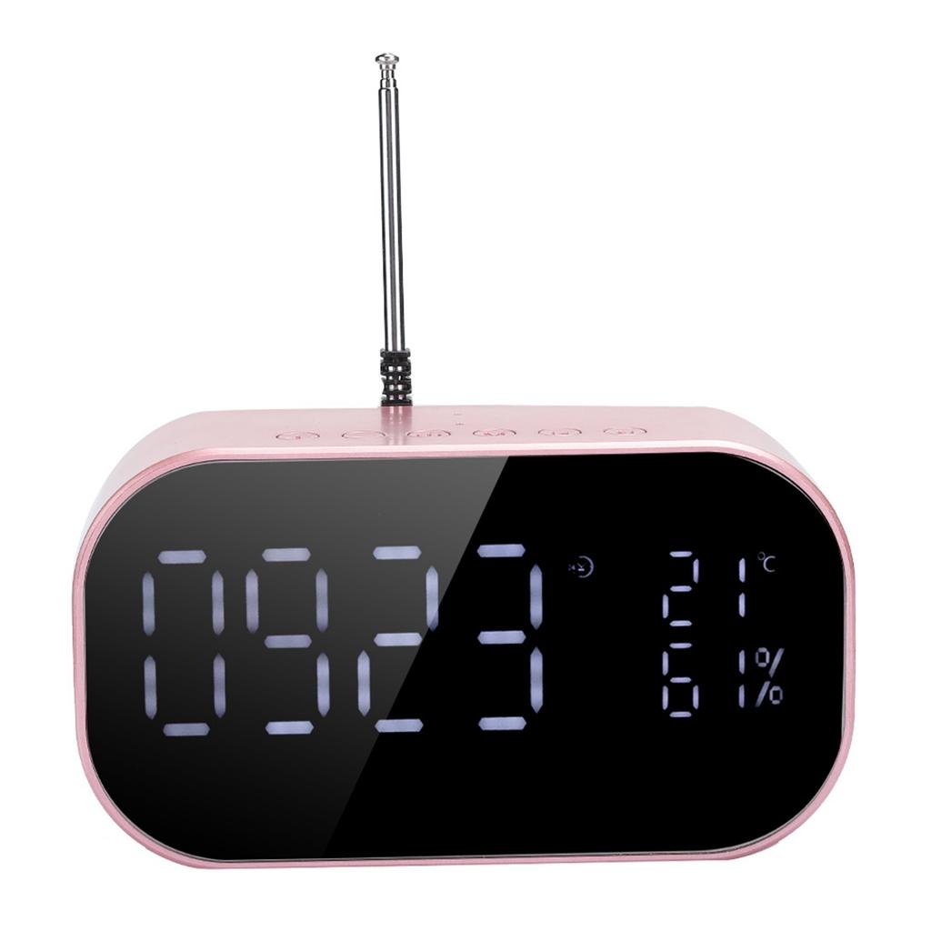 S2 Metal Shell LCD Display Screen Wireless Bluetooth Speaker Alarm Clock Bass Sound Innovative